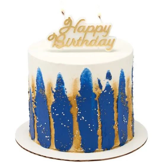 Happy Birthday Gold Shaped Candle {2}