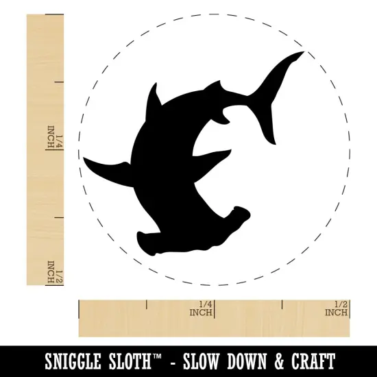 Hammerhead Shark Silhouette Self-Inking Rubber Stamp Ink Stamper for Stamping Crafting Planners UV {1}