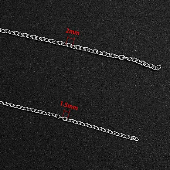 36 Feet Silver Stainless Steel Link Cable Chain with 20 Lobster Clasps and 30 Jump Rings for Men Women Jewelry Chain DIY Making, 2.0mm {5}