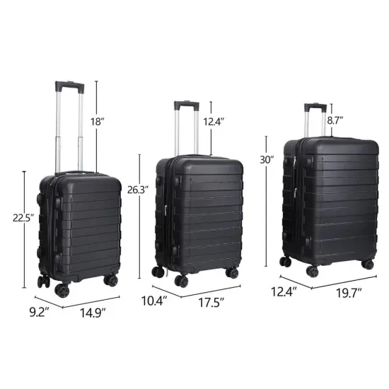 3PCS Luggage Set 4-Wheel Suitcase Hardside Spinner Lightweight {2}