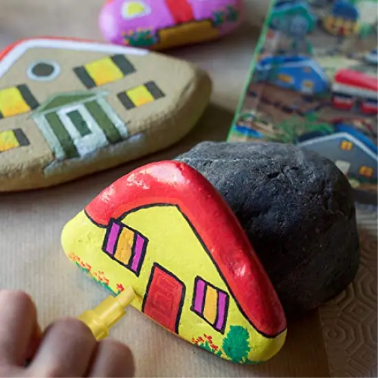 CHALKY CROWN Acrylic Paint Markers - Acrylic Paint Pens for Rock Painting, Stone, Ceramic, Glass, Wood, Canvas - Reversible Tip Paint Pens- 6mm (12 Pack) {5}