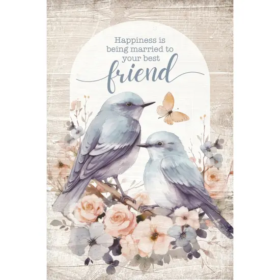 Happiness IsBeing Married Wood Plaque with Easel and Hook Wall Tabletop Art - 4 inches x 6 inches {1}