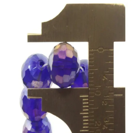 25 12mm Faceted Round Blue Glass Beads {5}