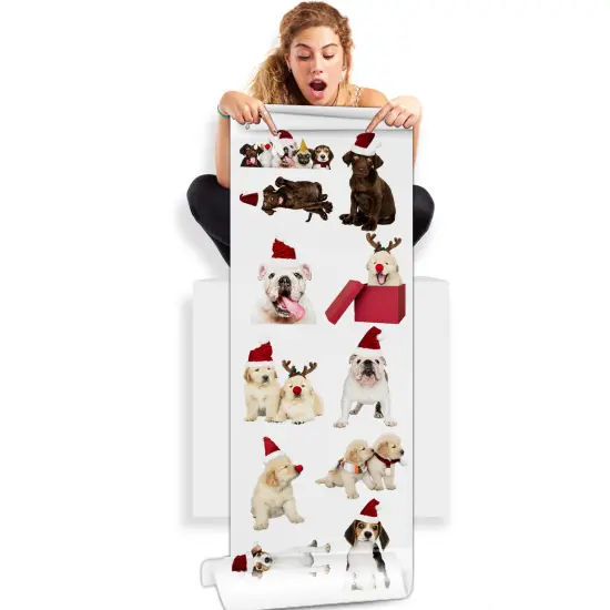 Canine Christmas Chic: DTF Gang Sheets - 22x60, Featuring Dogs with Santa Hats {1}