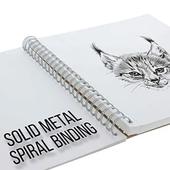 9" x 12" Sketch Book Pad, Pack of 2, 100 Sheets Each, 60lb (100gsm) - Spiral Bound Artist Sketching Drawing Paper Pad, Acid-Free - Graphite Colored Pencils, Charcoal - Adults, Students {3}
