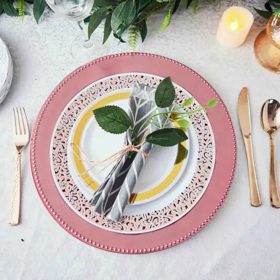 6 pcs of 13inch Charger Plates for Table Decor Hunter green {5}