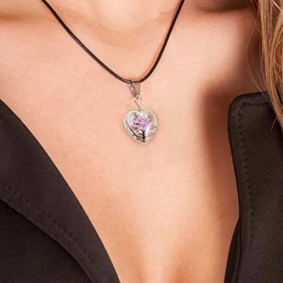 20 Pieces Dried Flower Pendant Dried Flower Tree Charms Resin Dried Pressed Flower Pendant Lacework Transparent Glass Ball Beads Round Floating Pendant Mixed Colors for Making Jewelry DIY Craft {6}