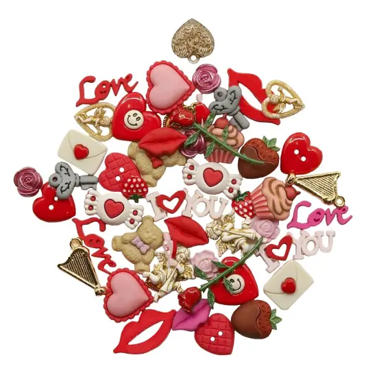 Buttons Galore Valentine's Button Super Value Pack for DIY Craft and Sewing Projects {1}