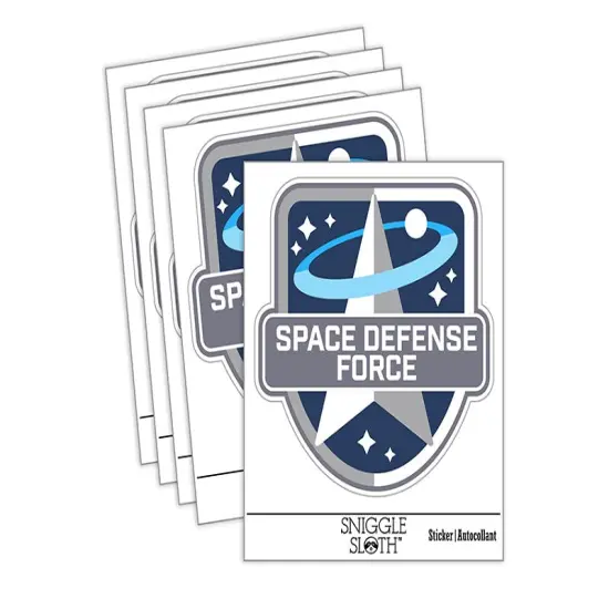 Science Fiction Space Defense Force Logo Waterproof Vinyl Phone Tablet Laptop Water Bottle Sticker Set - 5 Pack {2}