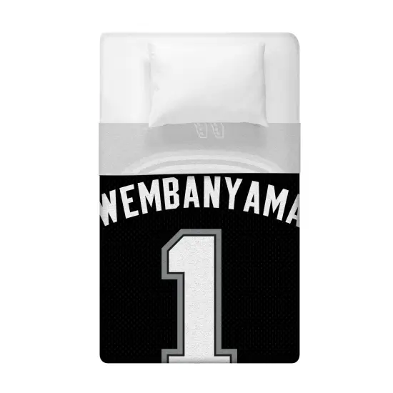 Sleep Squad San Antonio Spurs Victor Wembanyama 60” x 80” Raschel Plush Jersey Basketball Blanket {4}