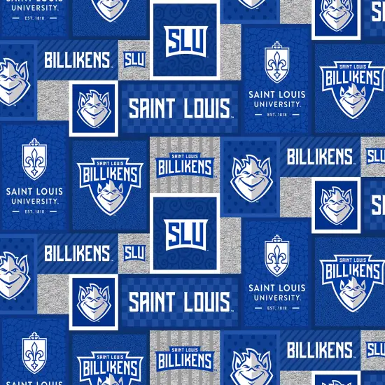 Sykel Enterprises-Saint&nbsp;Louis&nbsp;University Fleece Fabric-Saint&nbsp;Louis Bilikens College Patch Fleece Blanket Fabric-Sold by the yard {1}