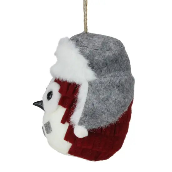 Roman 5.25" Red and White Owl Christmas Hanging Ornament {3}