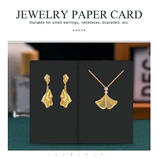 100 Pieces Earring Cards, Set Jewelry Making Supplies Earring Holder Cards 200 Pcs Earring Backs and 100 Jewelry Packaging for Earrings Necklace Jewelry Display, Jewelry Bags 3.5x2.4 Inches (Black) {6}