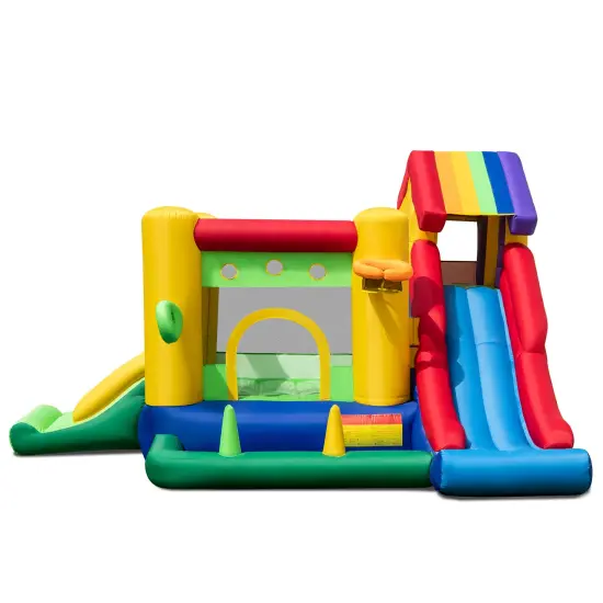 Inflatable Bounce Castle with Double Slides and 735W Blower {1}