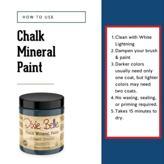 Chalk Finish Furniture Paint | Collard Greens (8 Fl Oz) | Matte Deep Green Chic Chalk Mineral Paint | DIY Furniture Paint | Made in the USA {5}