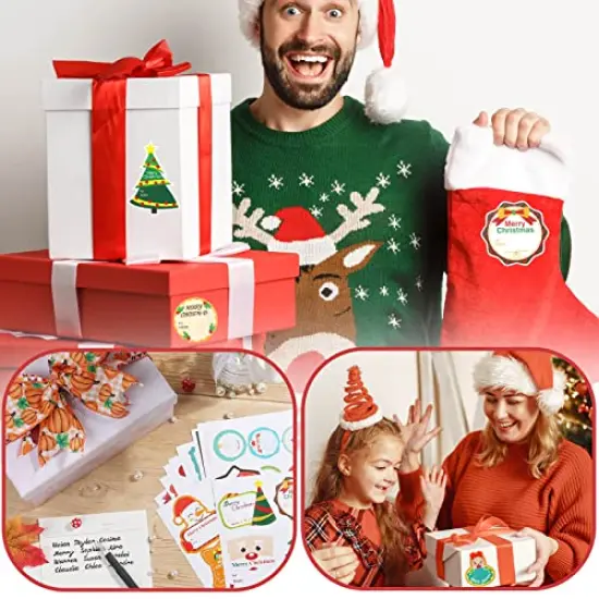 528 Pieces Christmas Gift Tags Stickers, Self Adhesive Christmas Present Tags Sticker Labels, Name Tags Labels for Christmas Gift Wrapping {2}