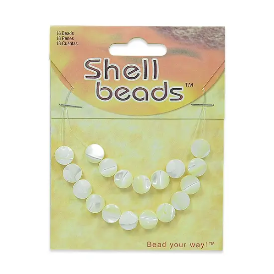 6 Packs of MOP Round Disk Beads - 8mm - 16 Pc Pack {1}