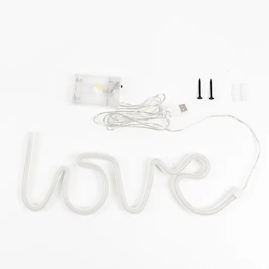 Warm White Love Neon Sign LED Wall Decor for Party Events {1}