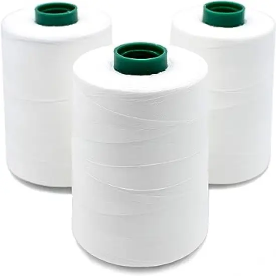 TEX40 White #32001 (Sold by 3 Spools) Perma Core Poly-wrap Poly Sewing Thread 6,000 Yds {1}