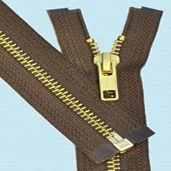 YKK 12" Medium Weight Jacket Zipper YKK #5 Brass ~ Separating ~ 568 Lite Brown (1 Zipper/Pack) {1}