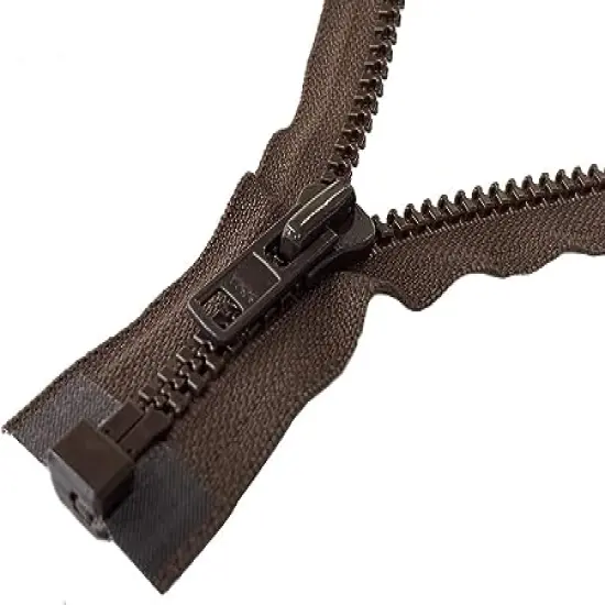 YKK #8 Heavy Duty Vislon Molded Brown Separating Jacket Zipper - Choose Your Length - Color: Brown #570 - Made in The United States (1 Zipper Per Pack) (22" Inches) {1}