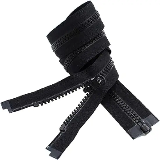 #5 Molded Black Vislon YKK Jacket Reversible Separating Zipper - Choose Your Length - Made in The United States (1 Zipper Per Pack) (26" Inches) {1}