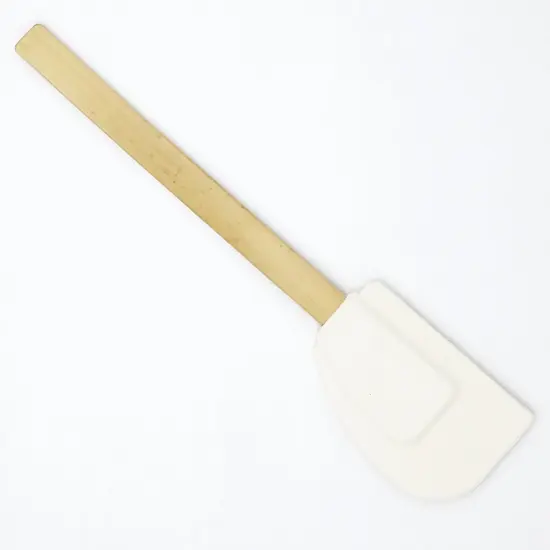 Rubber Bowl Scraper with Bamboo Handle {1}