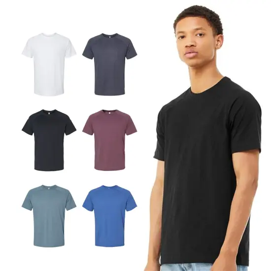 BELLA + CANVAS&reg; Crewneck Short Sleeve Heather CVC Raglan Tee Dark grey heather {2}