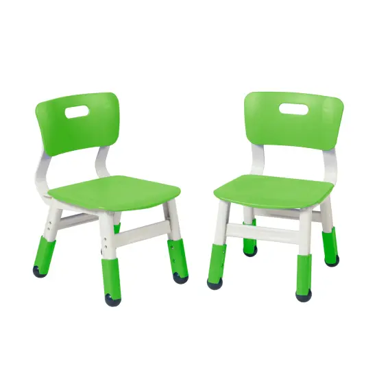 Adjustable Height Plastic Classroom Chairs, 2-Pack Red {7}