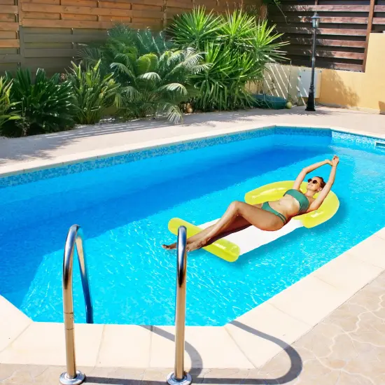 Northlight Inflatable Water Hammock Swimming Pool Lounger - 54.75" - Neon Yellow {4}