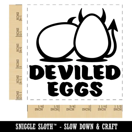 Deviled Eggs Funny Pun Self-Inking Rubber Stamp Ink Stamper Black {1}