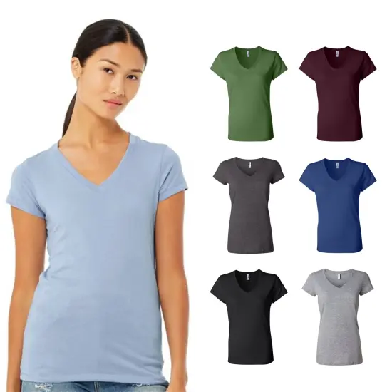 BELLA + CANVAS&reg; Women&rsquo;s Jersey V-Neck Short Sleeve Tee Athletic heather {2}