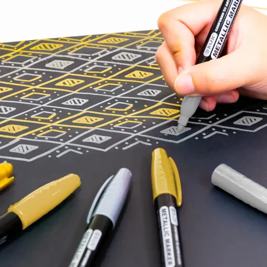 BAZIC Silver & Gold Metallic Markers (2/Pack) {4}