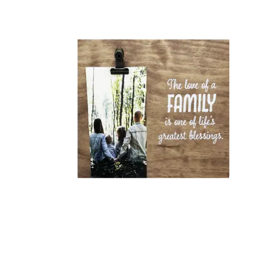 Decorative Wood Clip Frame: Family {4}