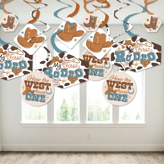 Big Dot of Happiness My First Rodeo - Little Cowboy 1st Birthday Party Hanging Decor - Party Decoration Swirls - Set of 40 {4}