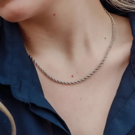 Stainless Steel Rope Chain Necklace {4}