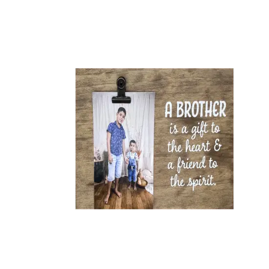 Decorative Wood Clip Frame: Brother {1}