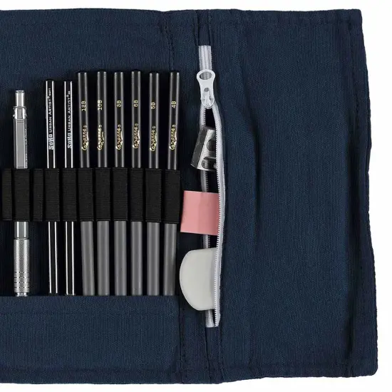 Cezanne Sets of Professional Colored Pencils with Canvas Roll-Up Case - Premium, High Pigment Colored Pencils, 3.3mm Diameter Lead and Storage Case with Zipper Pouch {7}