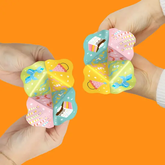 Big Dot of Happiness Party Time - Happy Birthday Party Cootie Catcher Game - Truth or Dare Fortune Tellers - Set of 12 {3}