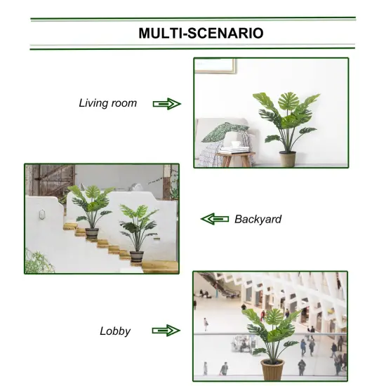 36-Inch Split Leaf Philodendron Plant in Decorative Pot | Lifelike Indoor Foliage for Home and Office D&eacute;cor | Easy Care, Low-Maintenance Greenery | Floral Home by Artificial Flowers {4}