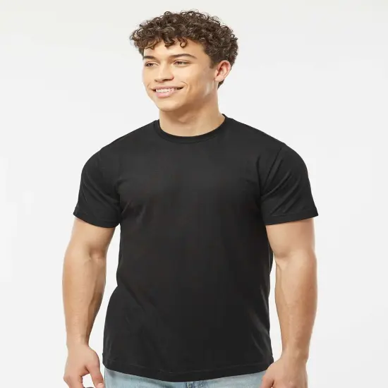 Tultex&reg; Poly-Rich Crew Neck Short Sleeve T-Shirt Black {4}
