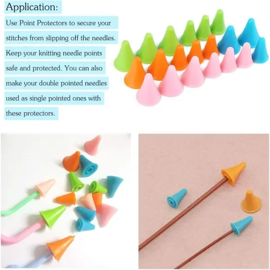 20 PCS Knitting Needles Point Protectors/Stoppers with Plastic Box, Include 10 Small & 10 Large, Knit Needle Tip Covers for Beginners Knitting Craft DIY {5}