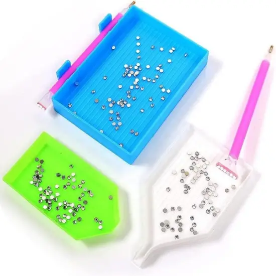 127 Pieces 5D Diamonds Painting Tools and Accessories Kits with Multiple Sizes Painting Pens,Diamond Painting Storage,Tray,Wax for Diamond Painting Art (127 Pieces) {6}