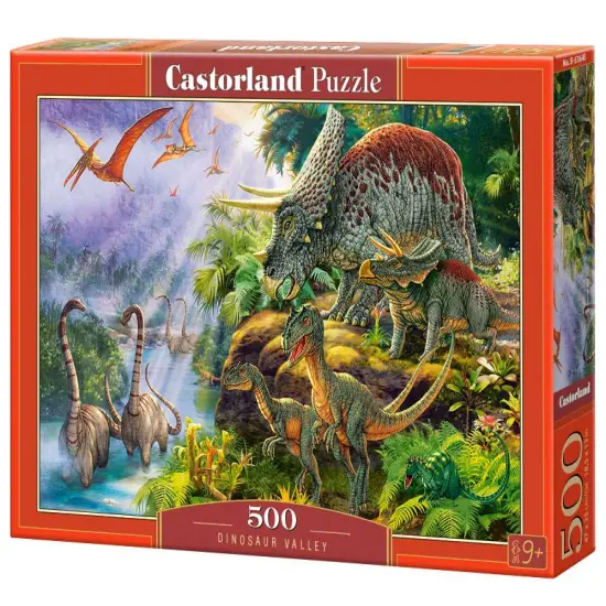 500 Piece Jigsaw Puzzle, Dinosaur Valley, Prehistoric scenery, dinosaur puzzle, prehistoric animal, Adult Puzzles, Castorland B-53643 {1}