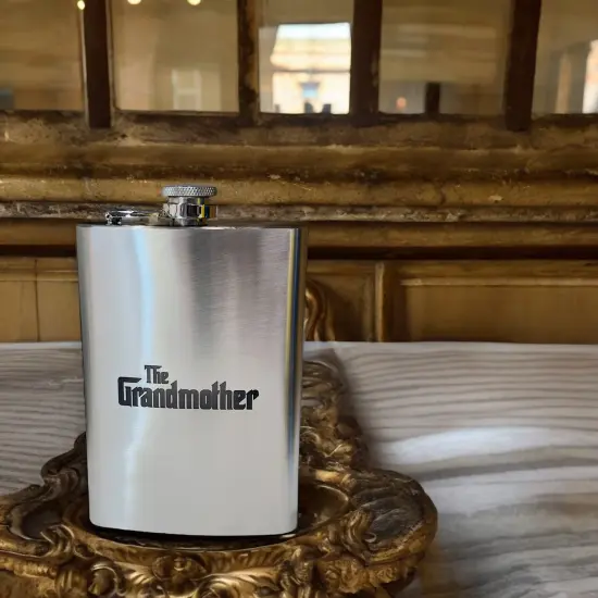 8oz The Grandmother Stainless Steel Flask {3}