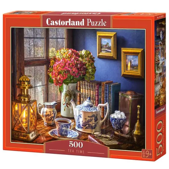 500 Piece Jigsaw Puzzle, Tea Time, Classic interior, old fashioned furniture, oil lamp, beautiful vase, Adult Puzzles, Castorland B-53070 {1}