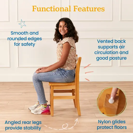 24in x 48in Rectangular Hardwood Table with 28in Legs and Four 16in Chairs, Kids Furniture {3}