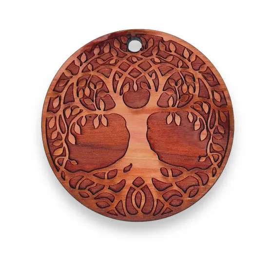 Celtic Tree of Life - Raw Cedar Ornament 3x3in {1}