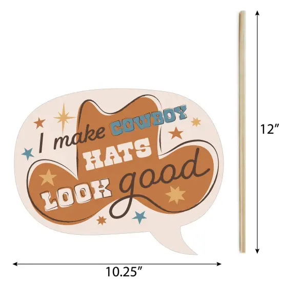 Big Dot of Happiness Funny My First Rodeo - Little Cowboy 1st Birthday Party Photo Booth Props Kit - 10 Piece {5}