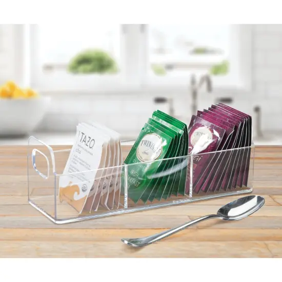 mDesign Plastic 3-Compartment Condiment Organizer/Tea Bag Holder {2}
